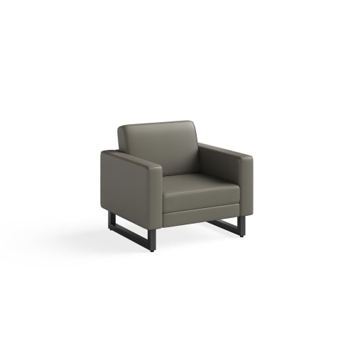 Mirella Lounge Chair with Black Legs, Gray